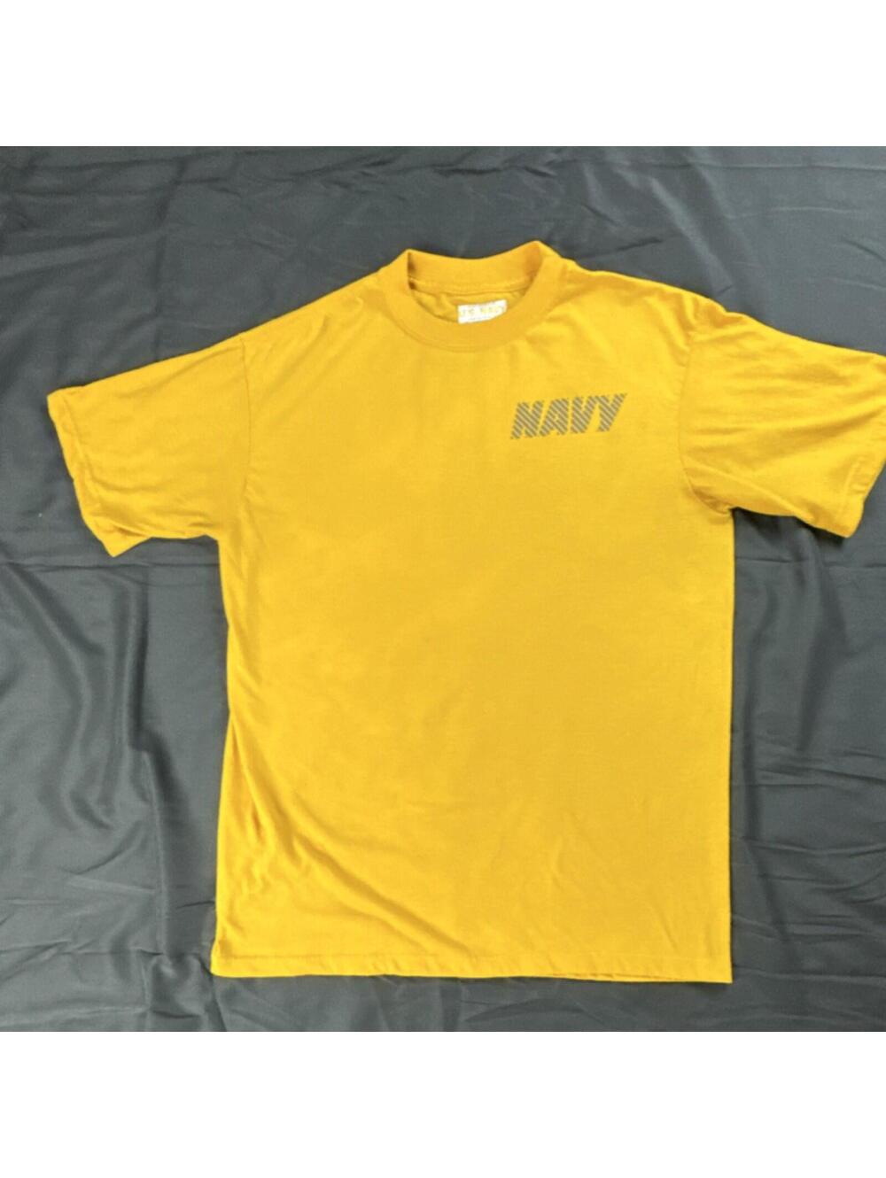 Soffe US Navy PT Yellow T-Shirt Mens Size M Military Physical Training Authentic